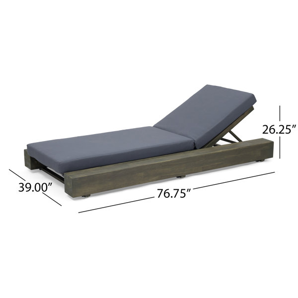 Lawrence Outdoor Reclining Chaise Lounge with Cushion & Reviews Joss